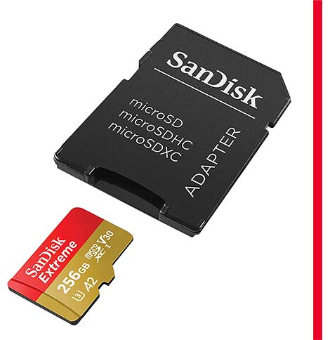 SanDisk 256GB Extreme microSDXC UHS-I Memory Card with Adapter - Up to 190MB/s